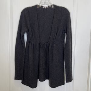 Vince Cashmere Cardigan Sweater Tie Front Charcoal Gray Long Sleeve S